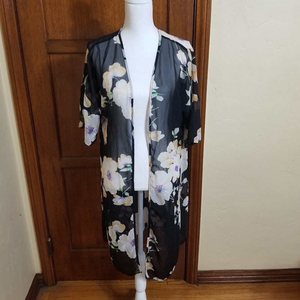 Sheer Floral Kimono
